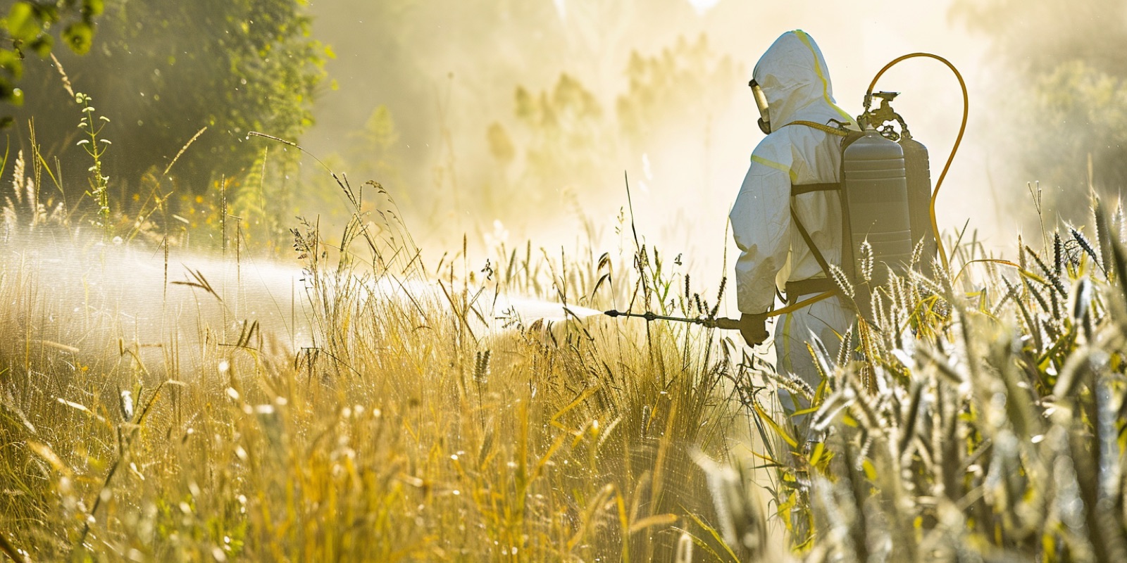 Spraying a field, illustrating the adaptive therapy parable